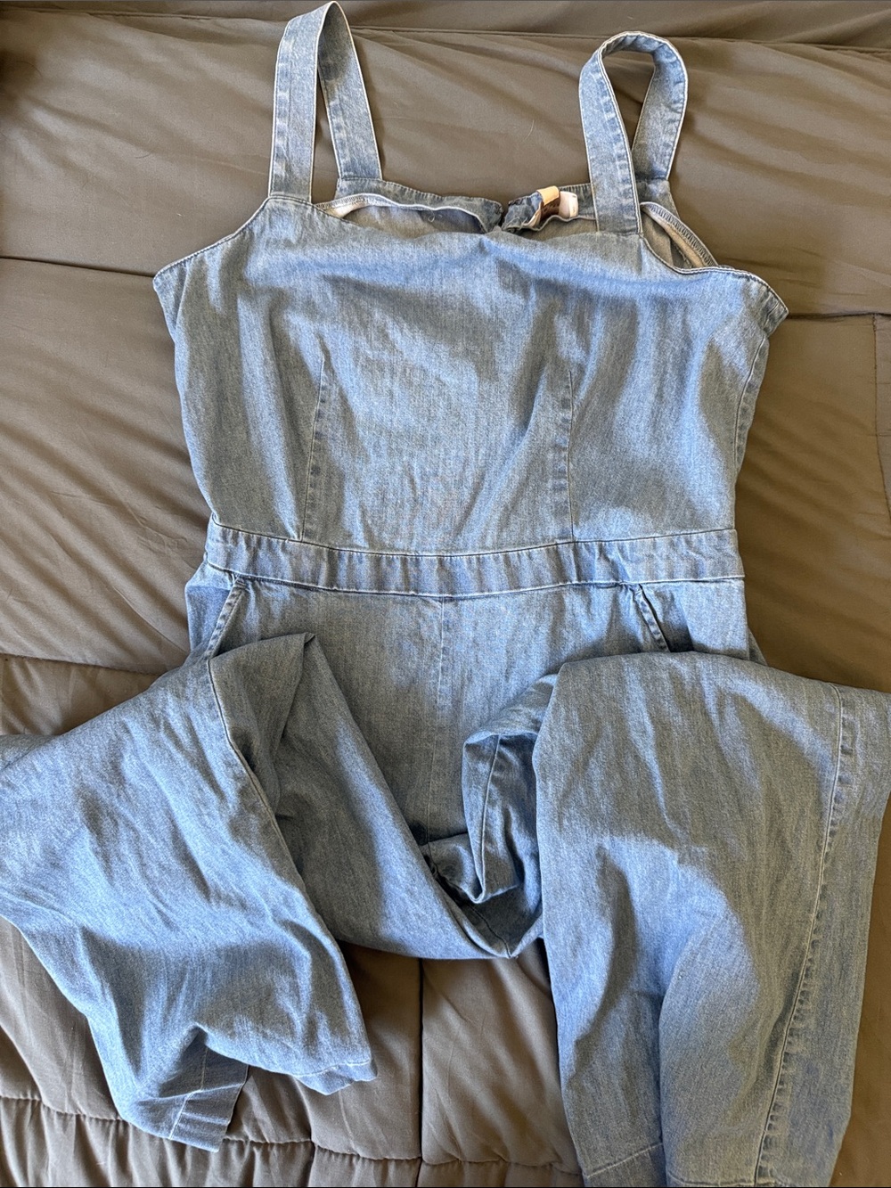 LOFT Light Blue Denim Jumpsuit